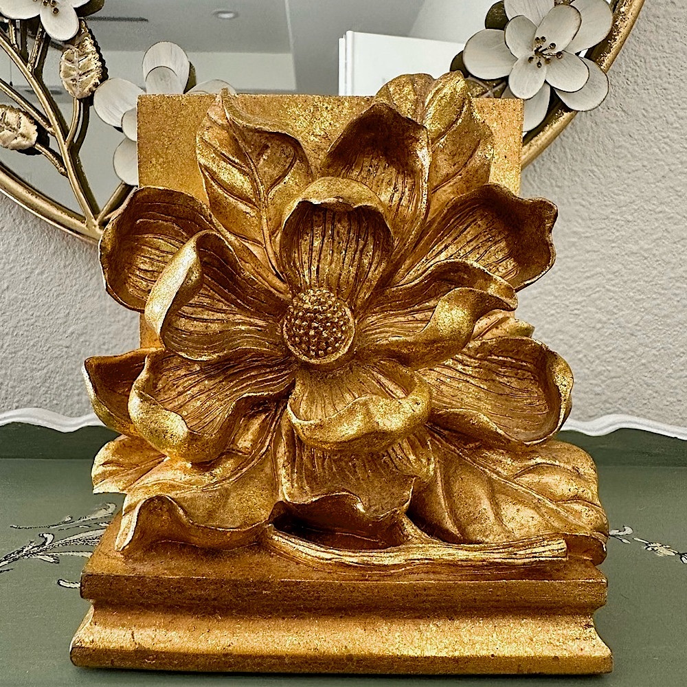 Gold Sculptural Flower Decor Piece